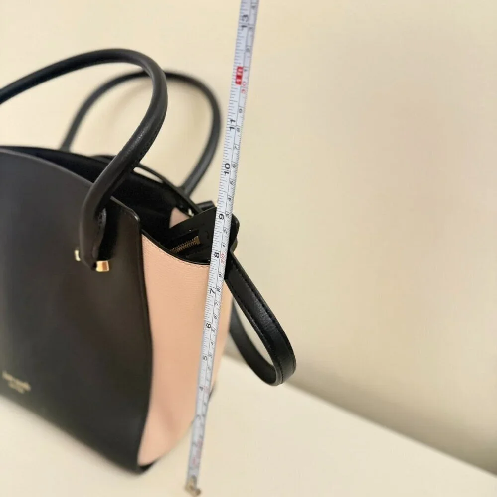 Kate Spade New York Sydney Satchel Crossbody Black Pink Gold Medium Tote